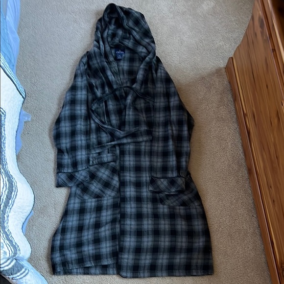 Plaid Hooded Men's Robe - Picture 1 of 2